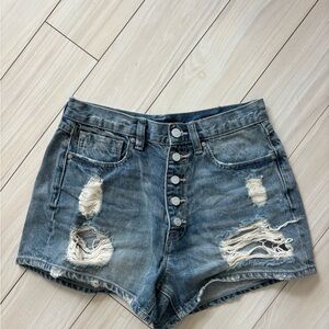 Vigoss Blue Distressed Jean Shorts